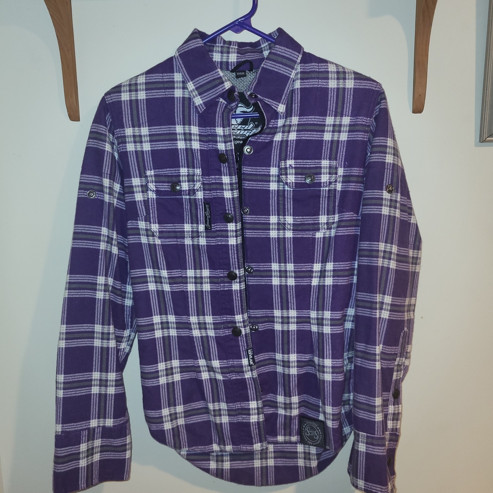 Purple Plaid Button-Up Shirt